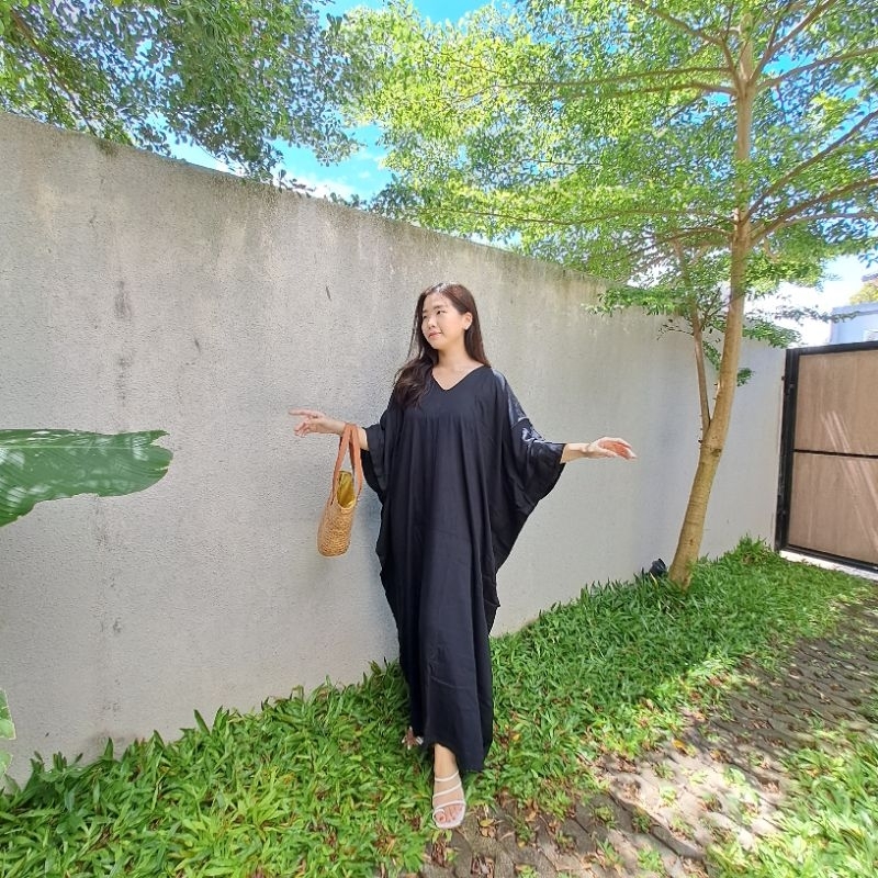 Kaftan Dress / Kaftan Rayon / Dress Kaftan Hitam