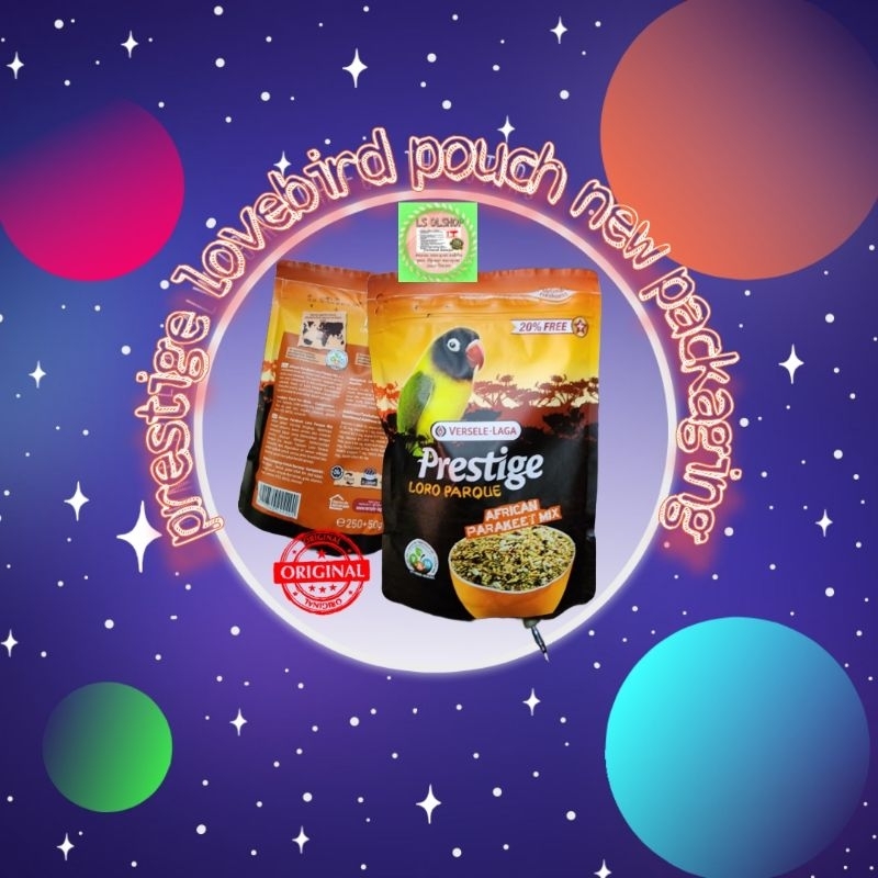 PRESTIGE LOVEBIRD POUCH 300 gr PAKAN BURUNG LORO PARQUE VERSELE LAGA AFRICAN PARAcet mix