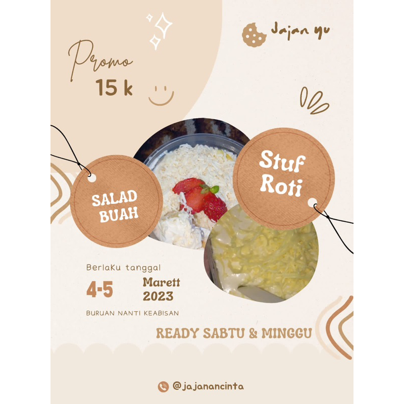 stuff roti & salad buah