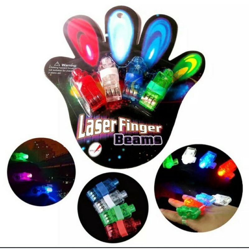 MAINAN ANAK LASER FINGER BEAMS LIGHT / LASER JARI ISI 4 WARNA