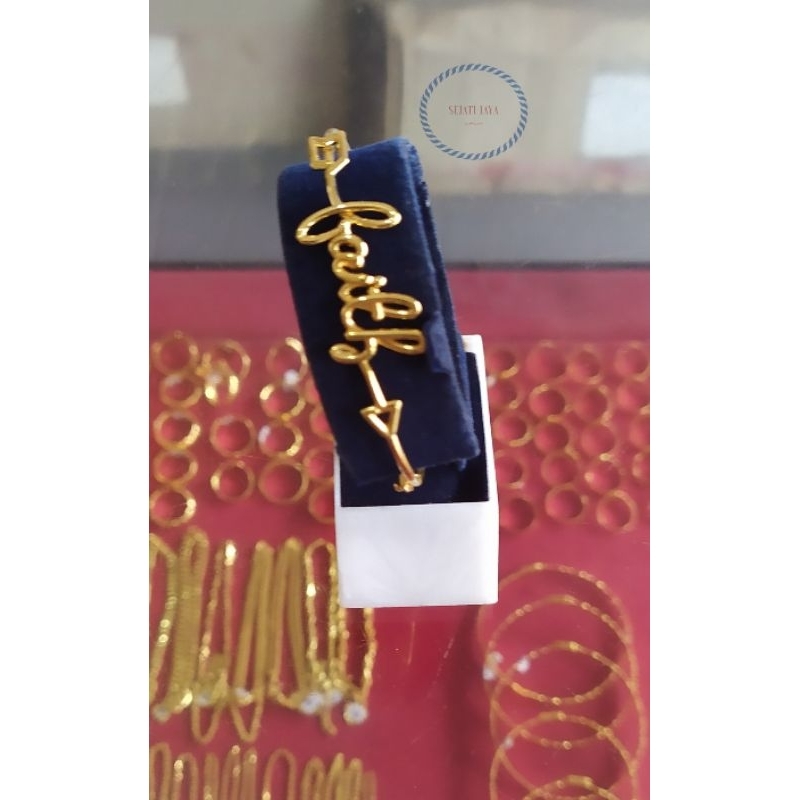 Gelang keroncong emas kadar 375  "faith"