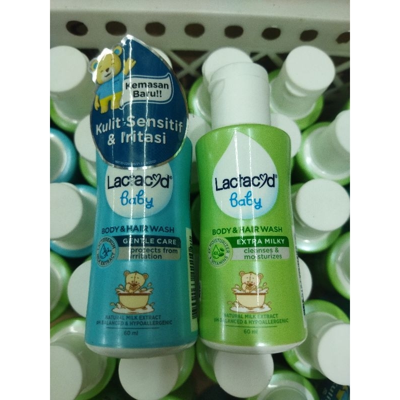 Lactacyd Baby Wash 60 ML / Sabun Bayi Melindungi dari Iritasi Kemasan baru