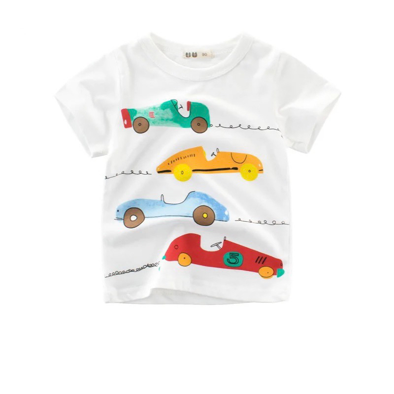 Kaos Anak Import korean look Bahan Premium Tshirt Anak Murah Baju Atasan Anak Gambar Mobil