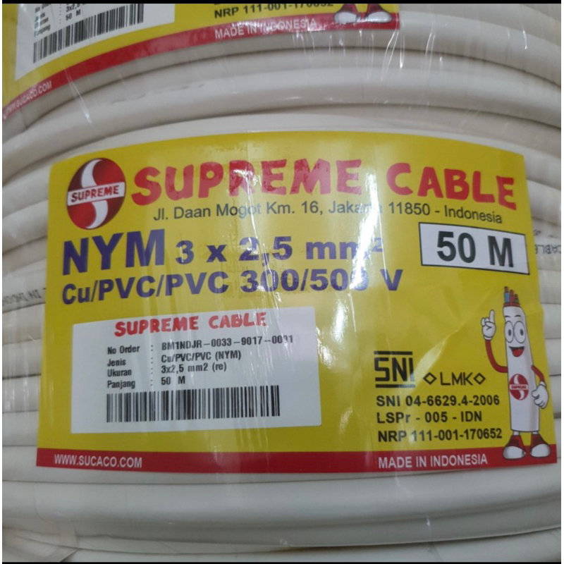 Kabel listrik NYM 3x2.5mm Supreme Roll 50meter