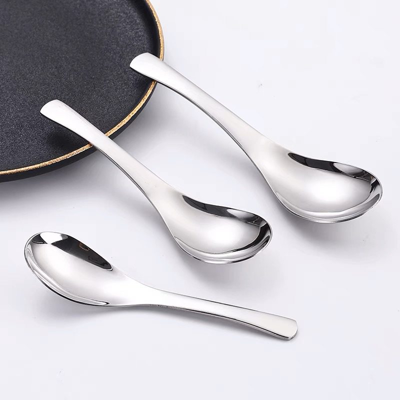 6PCS Duck Spoon Sendok Bebek Stainless Steel - Sendok Bubur Tebal Premium - Sendok Makan Kuah Es buah Serbaguna