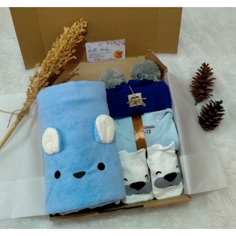 HAMPERS KELAHIRAN BAYI KADO LAHIRAN BAYI CEWEK COWOK HANDUK BAYI SET JUMPER 0-12 MONTH