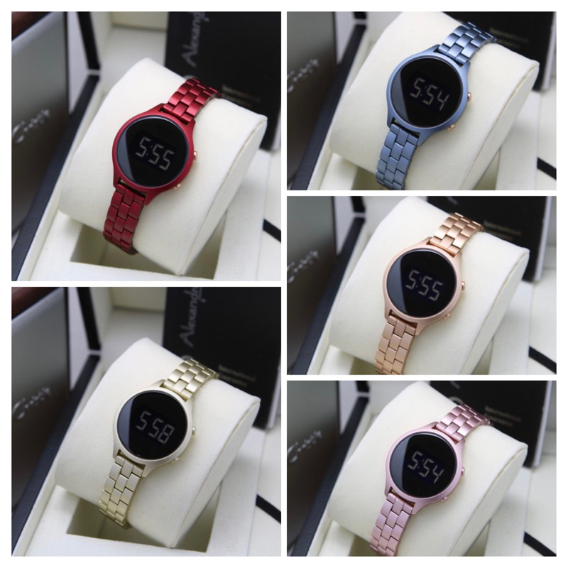 Jam tangan wanita alexander cristie original ac9379 digital rantai