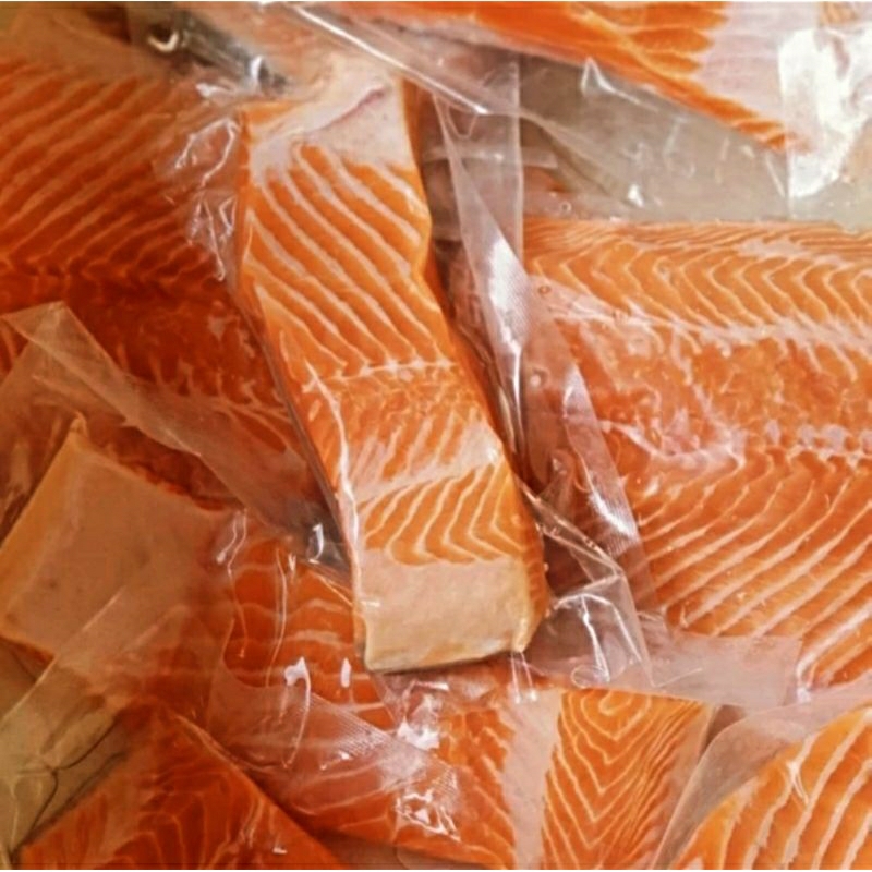 Ikan Salmon Norwegian Asli 200gram - Salmon Steak Fillet