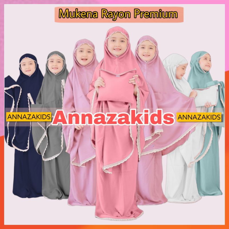 Mukena Anak Rayon Premium Usia 1-2-3 Tahun 4-5-6-7 Bahan adem banget Mukenah Anak  Perempuan.Motip T