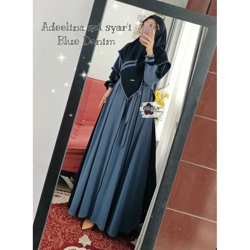 Adeelina set syar'i / gamis set hijab ORI Athata
