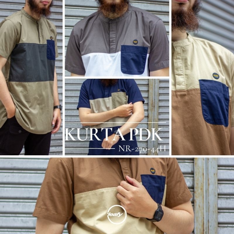 Leafy original NR 270-44H Kemeja kurta lengan pendek