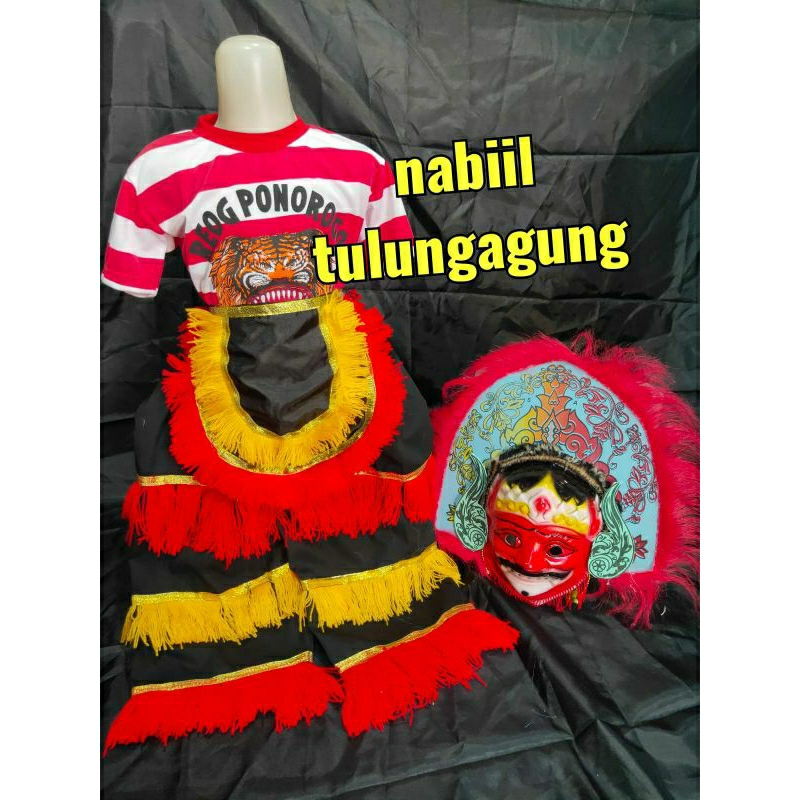 setelan kaos reog ponorogo  celana barongan topeng reog ponorogo