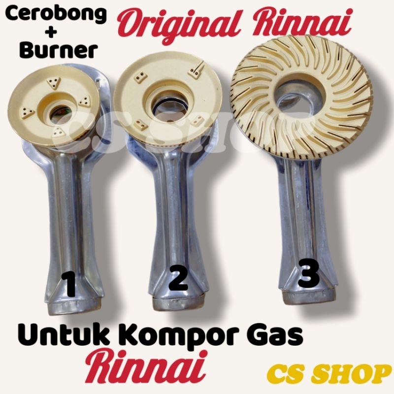 Cerobong+Burner Kompor Gas Rinnai ORIGINAL/Corong+Burner Kompor Gas Original/Tungku+Burner Kompor Gas Original Ada 3 Variasi