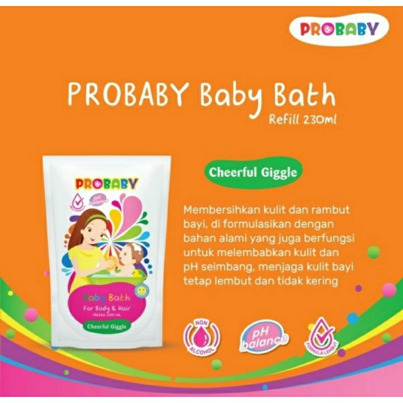 Refill PROBABY Baby Bath 230ml Cheerful Giggle sabun mandi bayi