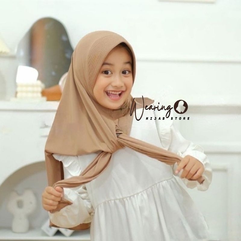 Hijab Segitiga Instan PAD Jersey Anak Remaja 7 - 13 Tahun