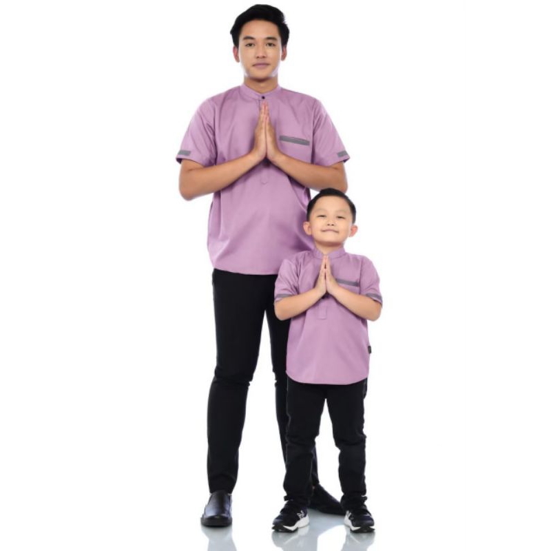 Baju Koko Couple Lilac