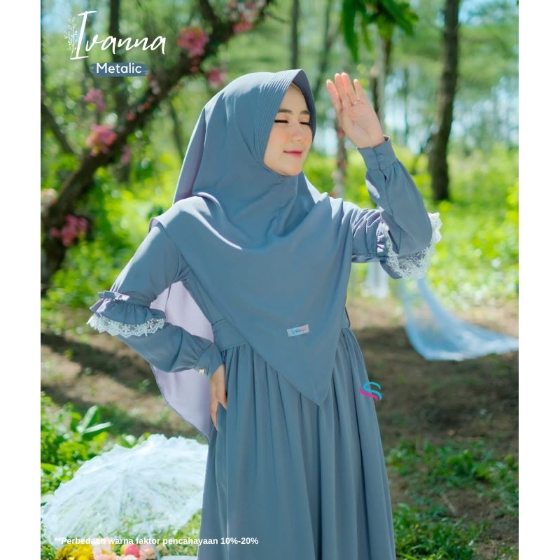 IVANNA DRESS ORIGINAL BY SISTER HIJAB READY KHIMAR ONLY PEANUT