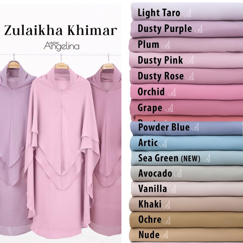 ZULAIKHA KHIMAR ATELIER ANGELINA  dusty pink HP XL siap kirim