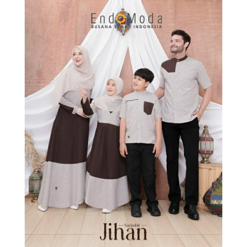 ENDOMODA JIHAN BROWN SARIMBIT KELUARGA BAJU COUPLE 2023 ORIGINAL
