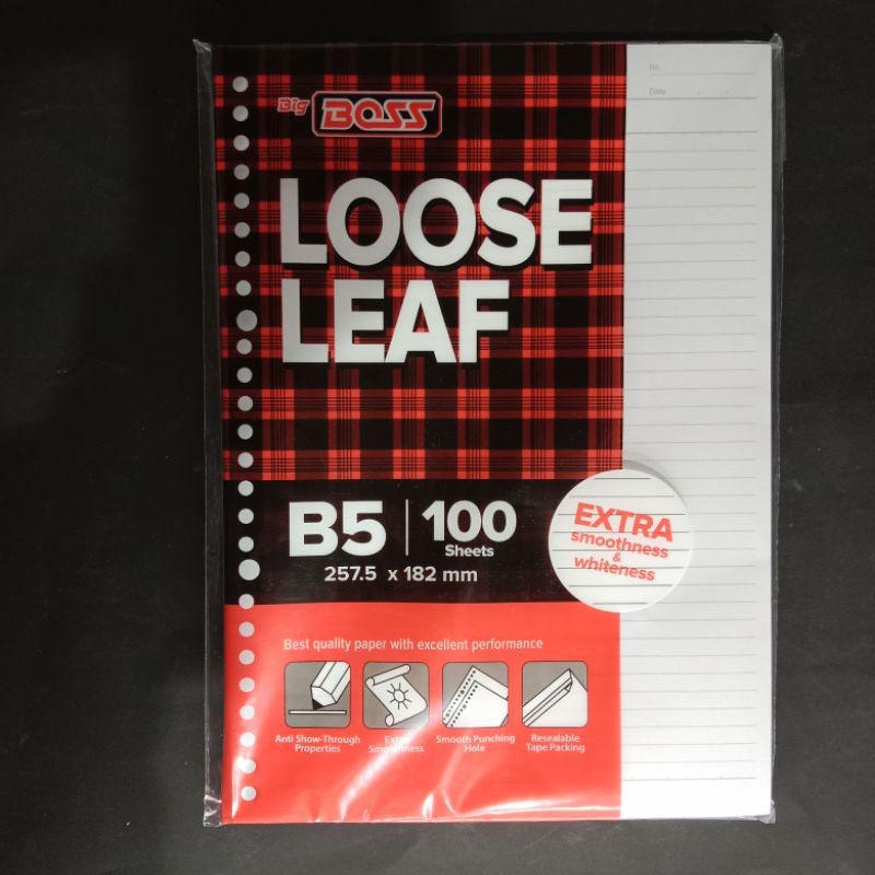 

Kertas Binder Loose Leaf B5 Big Boss isi 100 lembar