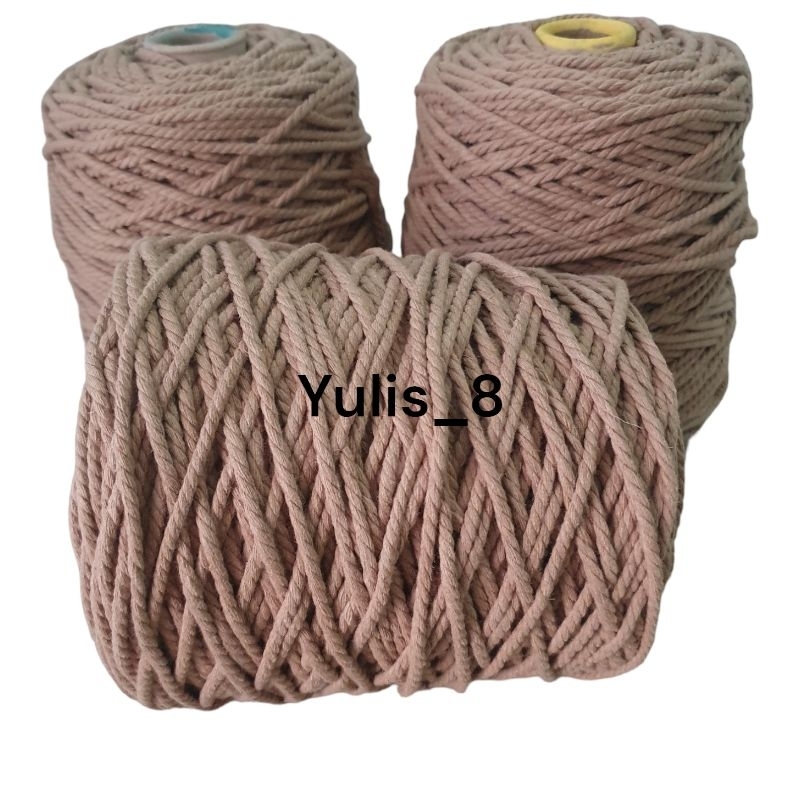 BENANG MACRAME COKLAT COKOKIS SIZE 4MM 1KG.