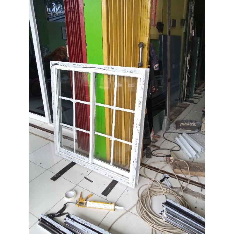 Jendela aluminium sliding ornamen 120x100
