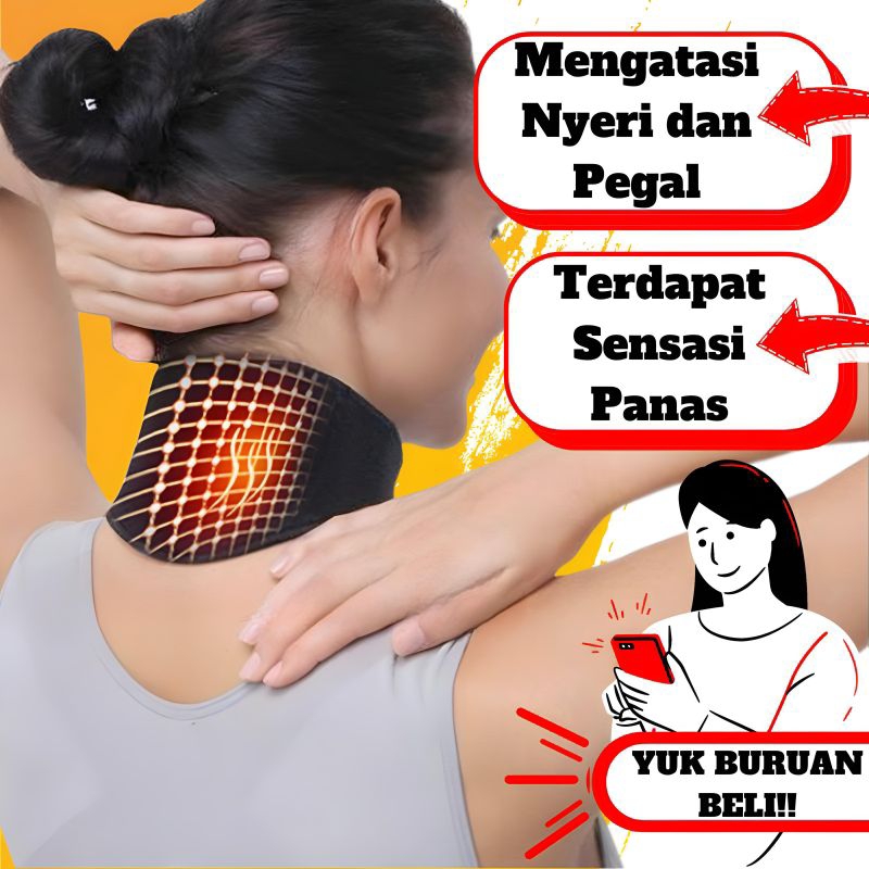 Alat Pijat Leher Sabuk Terapi Magnetik Tourmaline Pereda Sakit Pegal Pundak