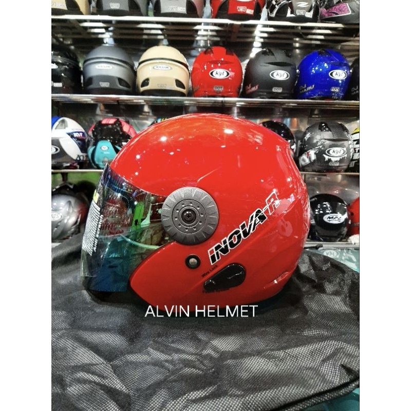 helm dewasa BMC inova R solid merah / helm BMC inova R polos merah cabe