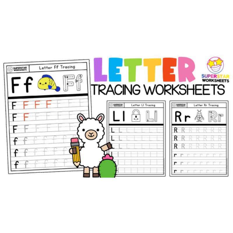 Worksheet Tracing Huruf Anak 2-4 Tahun (Letter Tracing Worksheet A-Z) FILE DIGITAL PDF