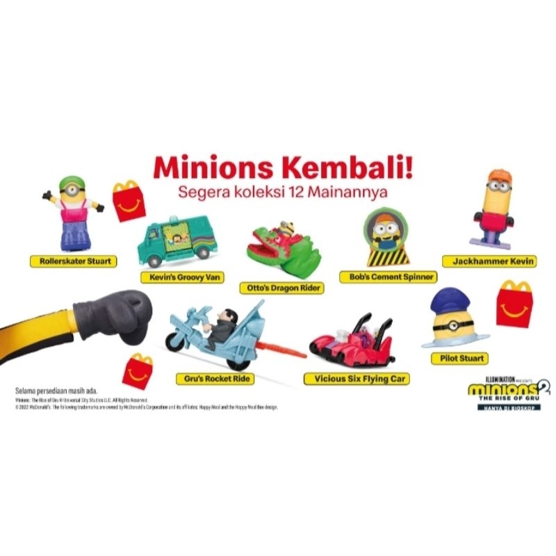 Happy meal MCDONALD'S  mcd edisi Minions  the rise of gru
