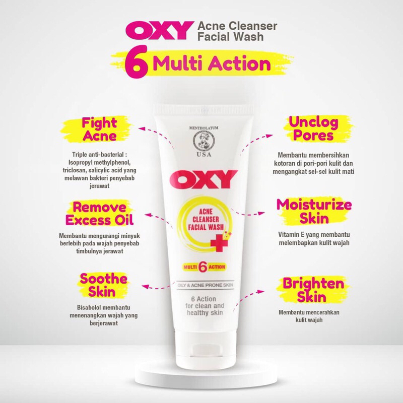 [BISA COD] Oxy Acne Cleanser Facial Wash - Oxy Facial Wash - Sabun Cuci Muka Oxy