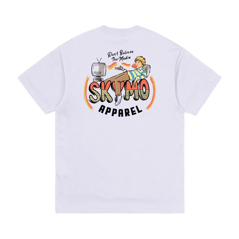 Tshirt Skymo Putih Back Tees Distro Kaos Pria Wanita Terbaru