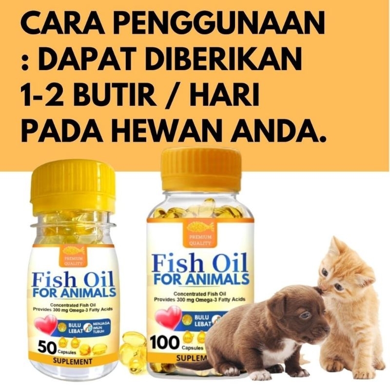 Minyak ikan Fish oil Vitamin penggemuk bulu Kucing Vitamin Harian Hewan Kucing Anjing Burung Hamster Shaestore15