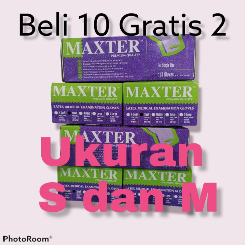 handscoon MAXTER GLOVES LATEX SARUNG TANGAN MAXTER LATEX ISI 100 pcs.