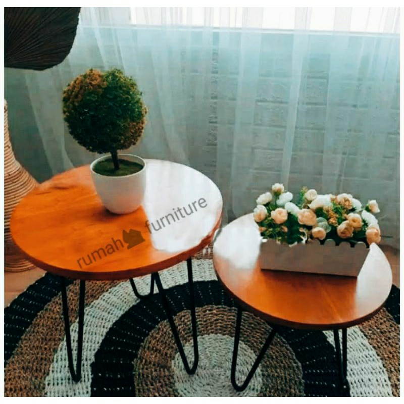 meja bulat minimalis / meja bundar / meja tamu minimalis / meja lesehan