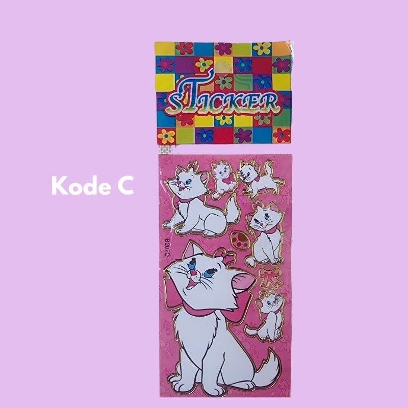 STIKER KUCING FOIL 14X8CM