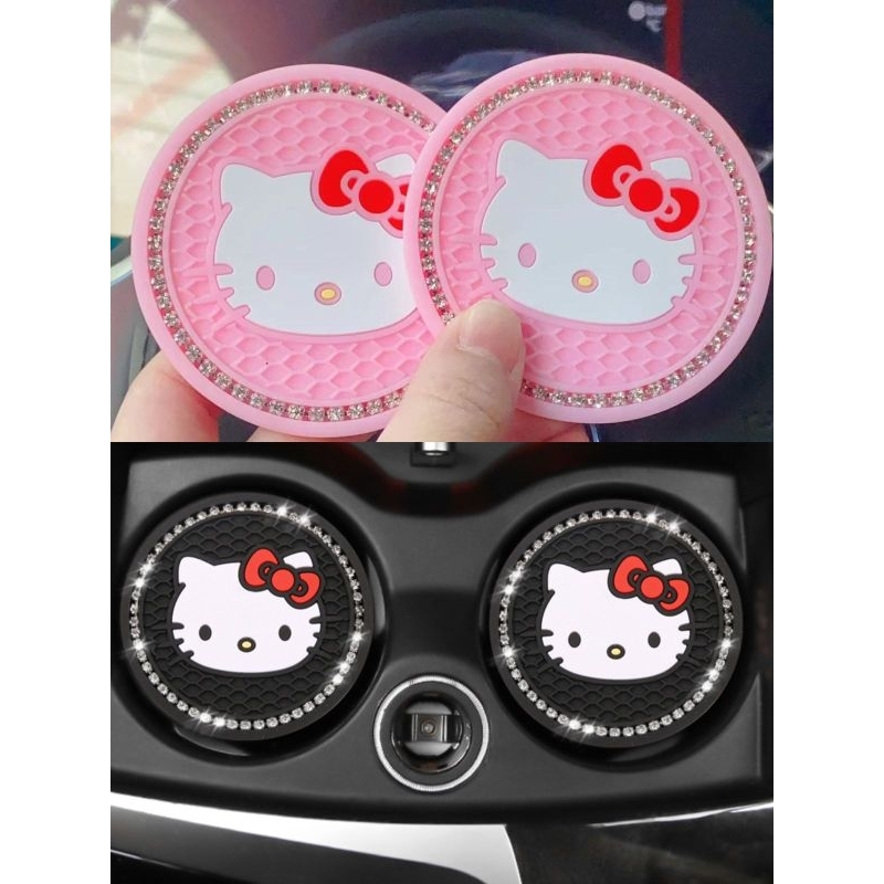 (1pcs)￼SIMPLE Silicone Cup Holder Crystal Anti Slip Mats Car Coasters Rhinestone Bling Soft Dog Paw Interior Accessories