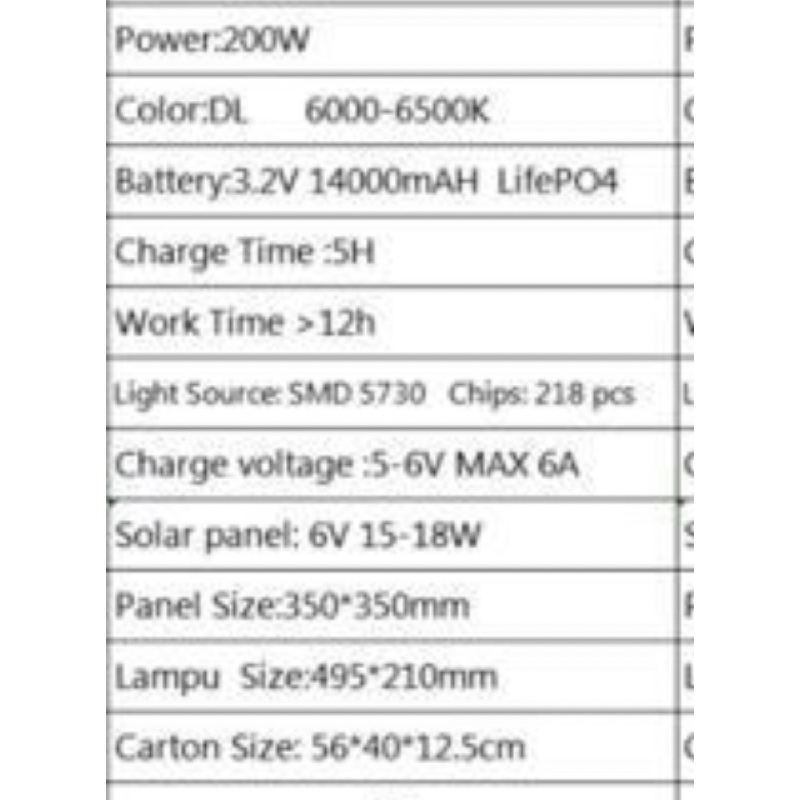 PJU Lampu Jalan Led Solar Panel 200 Watt 200W