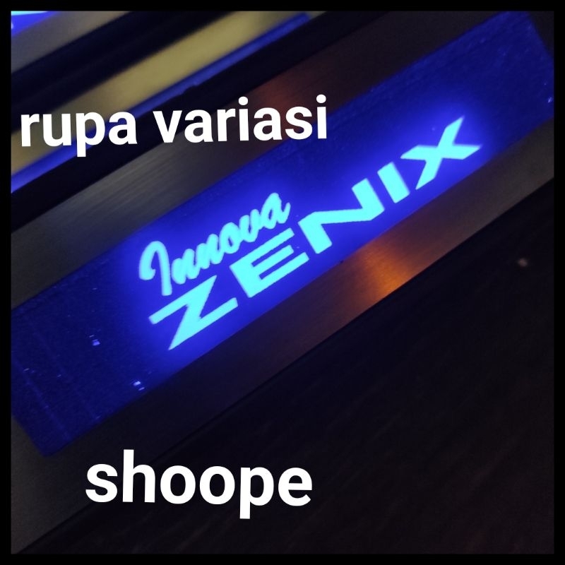 sill plate silplate samping pintu mobil toyota innova inova ZENIX 2023 nyala lampu led biru