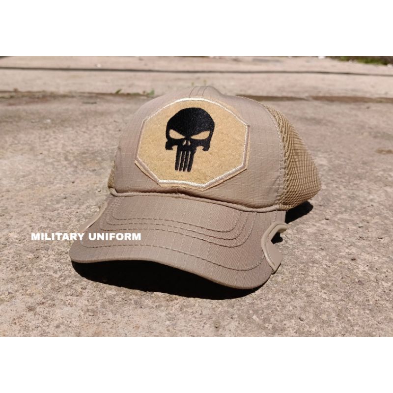 TOPI TACTIKAL TOPI COAK PUNISHER KREM