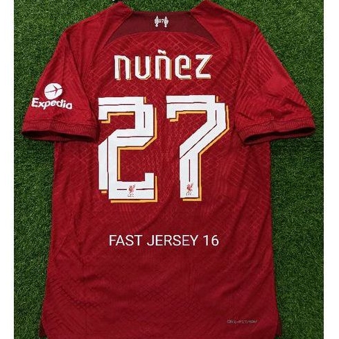 Jersey LIVERPOLL PI PLAYER ISSUE Home + Nameset 2 Warna + Patch 2022/2023