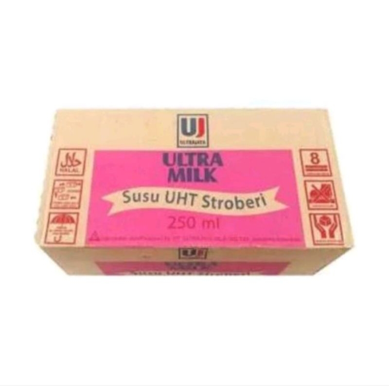 

Susu Ultra UHT 1Dus 24x250 ml - Ultra Strawberry - Ultra Coklat - Ultra Putih#Khusus Instan
