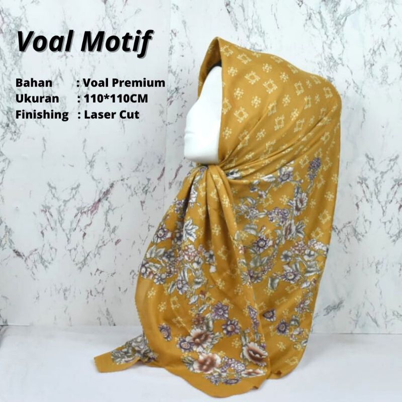 Kerudung voal motif/segiempat denay kw