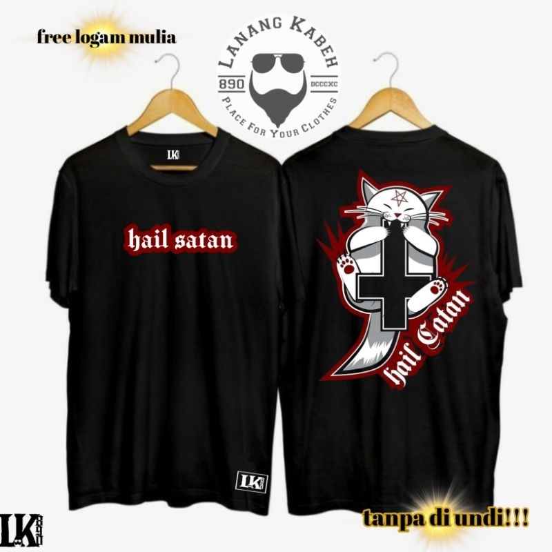 KAOS HAIL SATAN / T-SHIRT DISTRO / TERIMA CUSTOM KAOS DISAIN SUKA SUKA