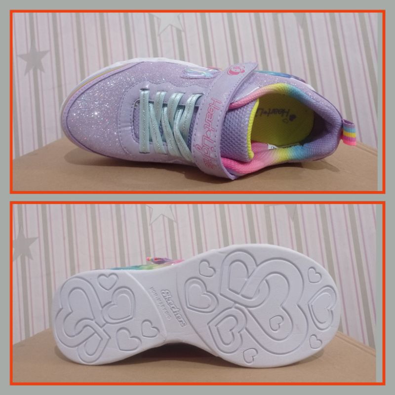 Sepatu anak perempuan Skechers Heart Lights Led original