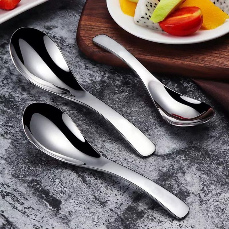 6PCS SENDOK BEBEK STAINLESS STEEL - SENDOK SOP KUAH TEBEL - SENDOK ES SOUP SPOON STAINLESS SERBAGUNA