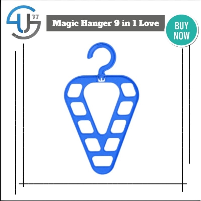 US063 Magic Hanger 9 in 1 Love / Gantungan Baju Ajaib 9 Lubang By Toko Haji Usman