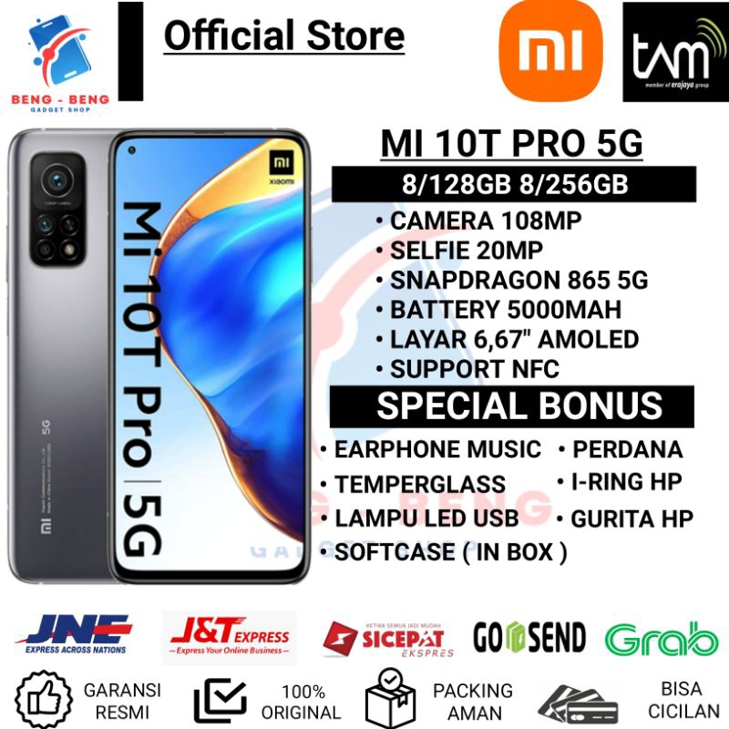 XIAOMI MI 10T PRO 5G RAM 8/128GB 8/256GB GARANSI RESMI - BONUS