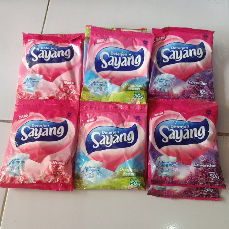 Detergen sayang bubuk 2 variant 50g (12 sachet)