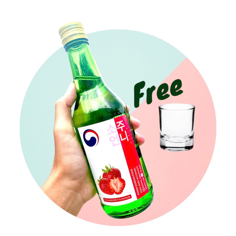 

Soju Halal (Free gelas sloki) Non Alkohol Korean Sparking water murah 380ml Rasa Strawberry